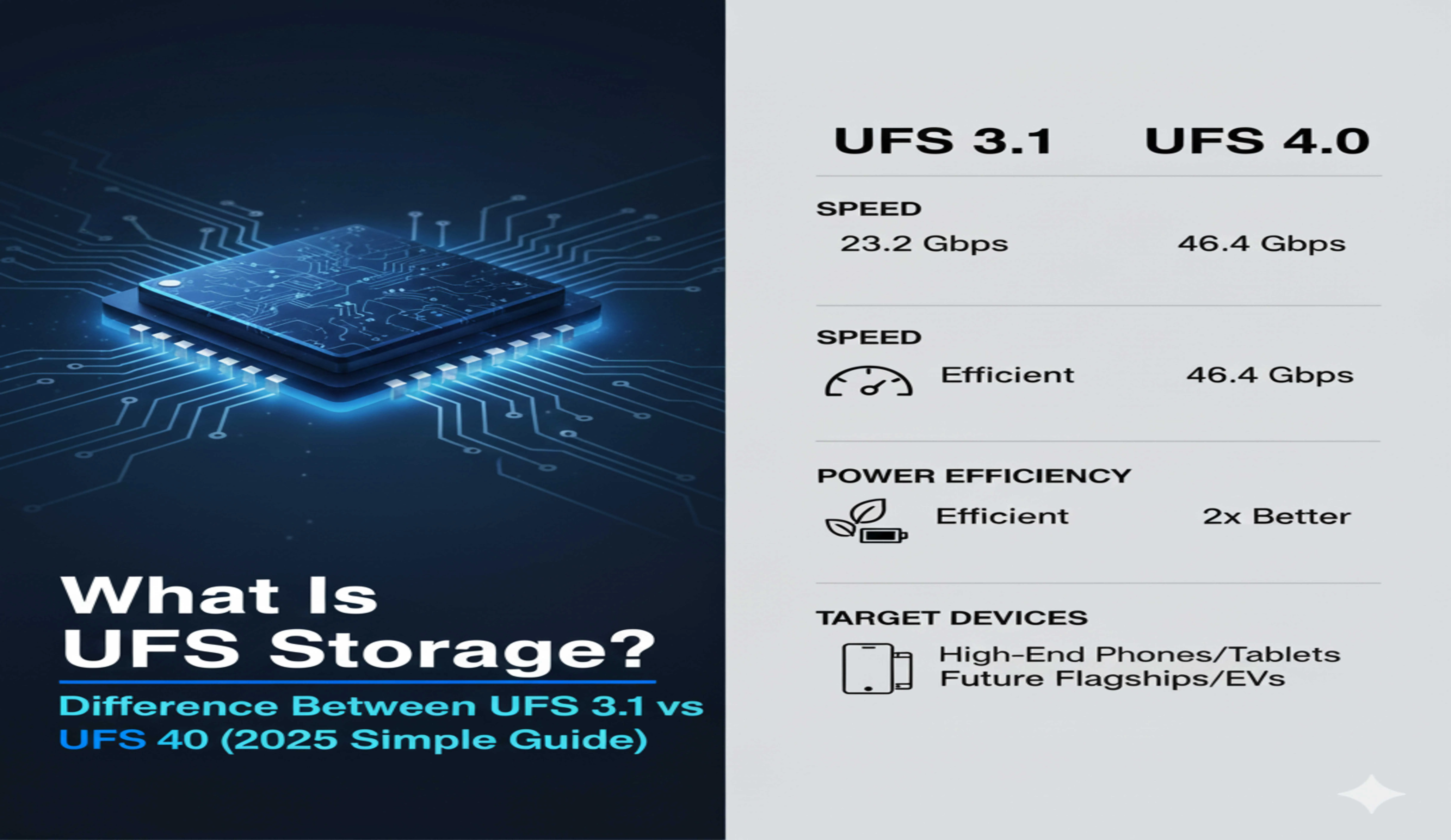 What Is UFS Storage? Difference Between UFS 3.1 vs UFS 4.0 (2025 Simple Guide)