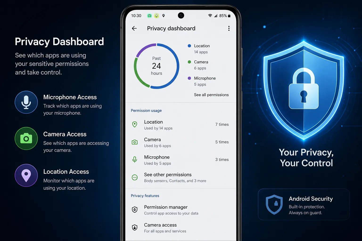 Privacy risks of Android background apps accessing permissions