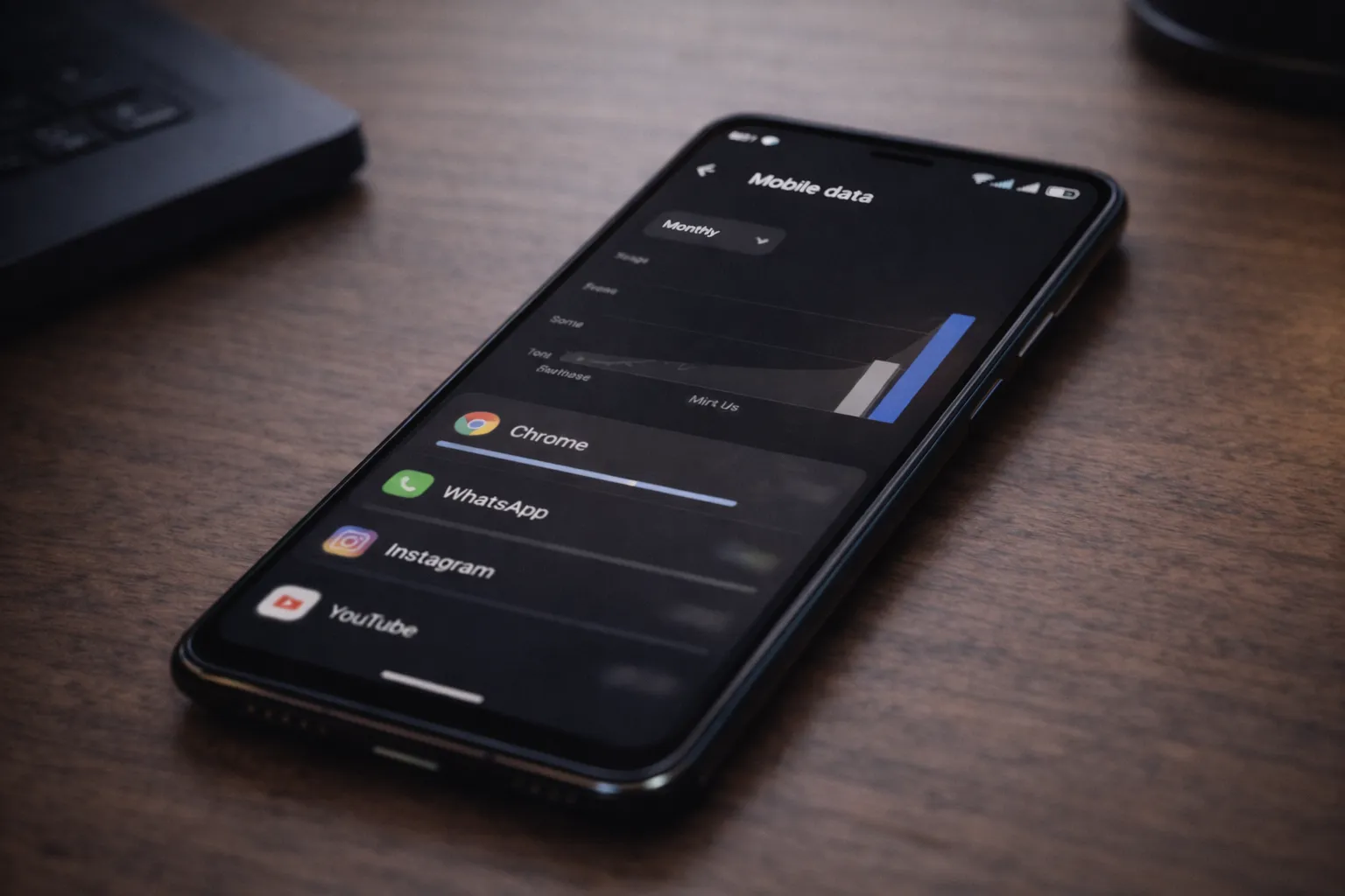 Android background mobile data usage shown in settings