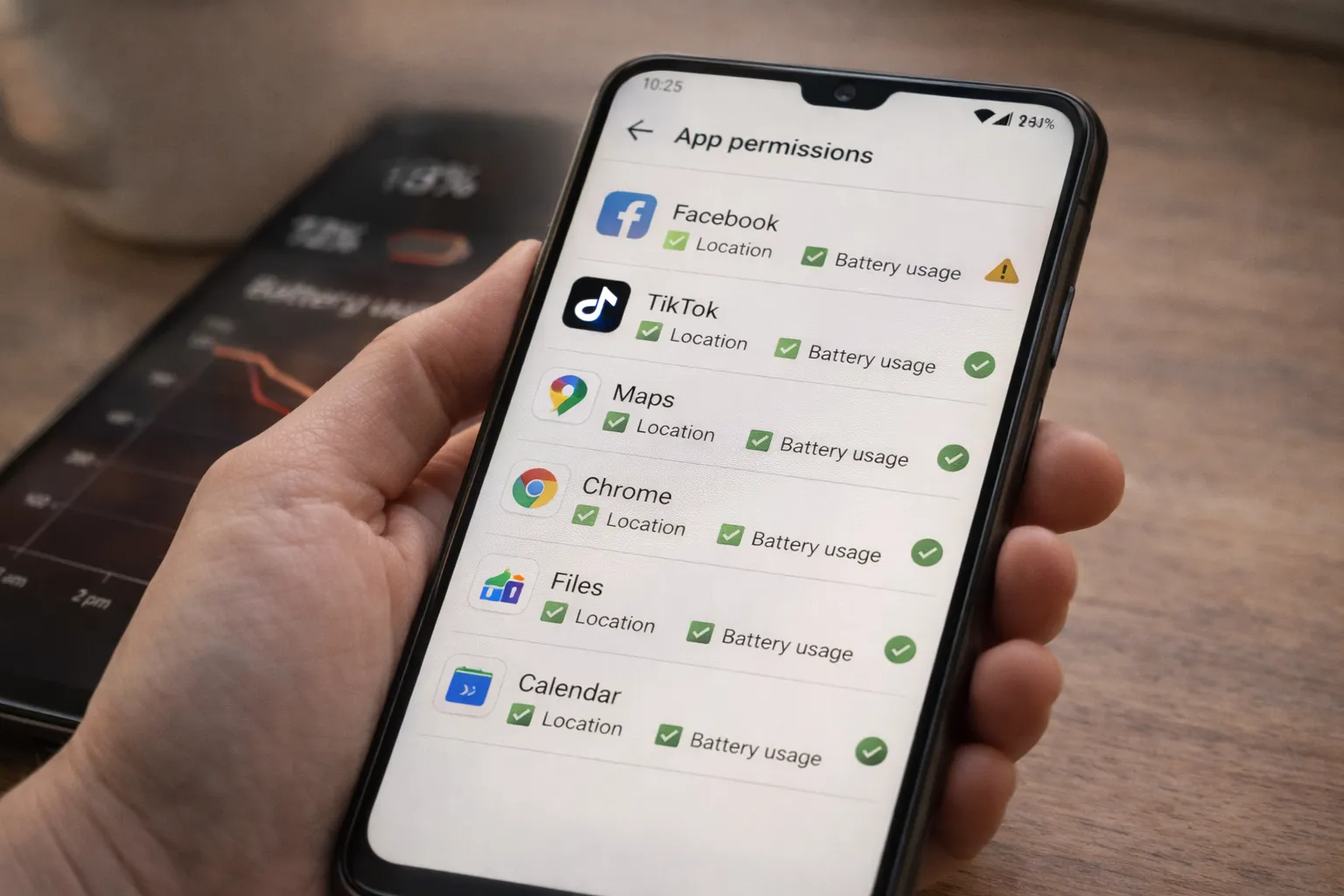 Android apps using excessive background data and permissions affecting performance