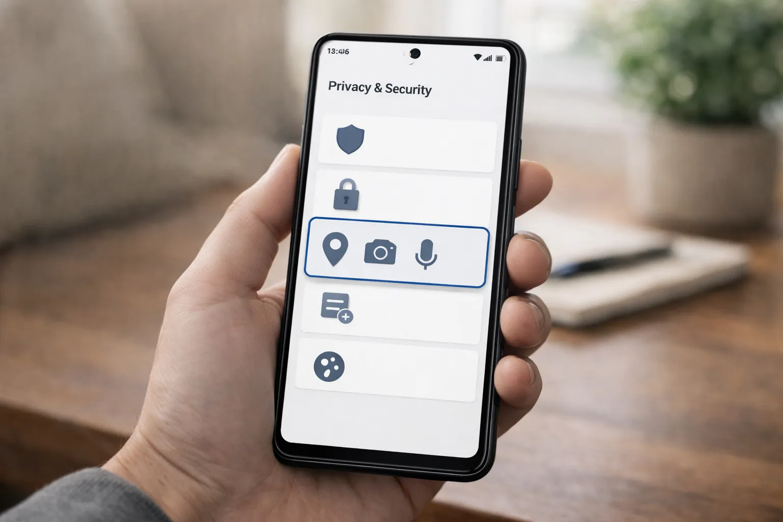 Opening permission manager from Android privacy and security settings