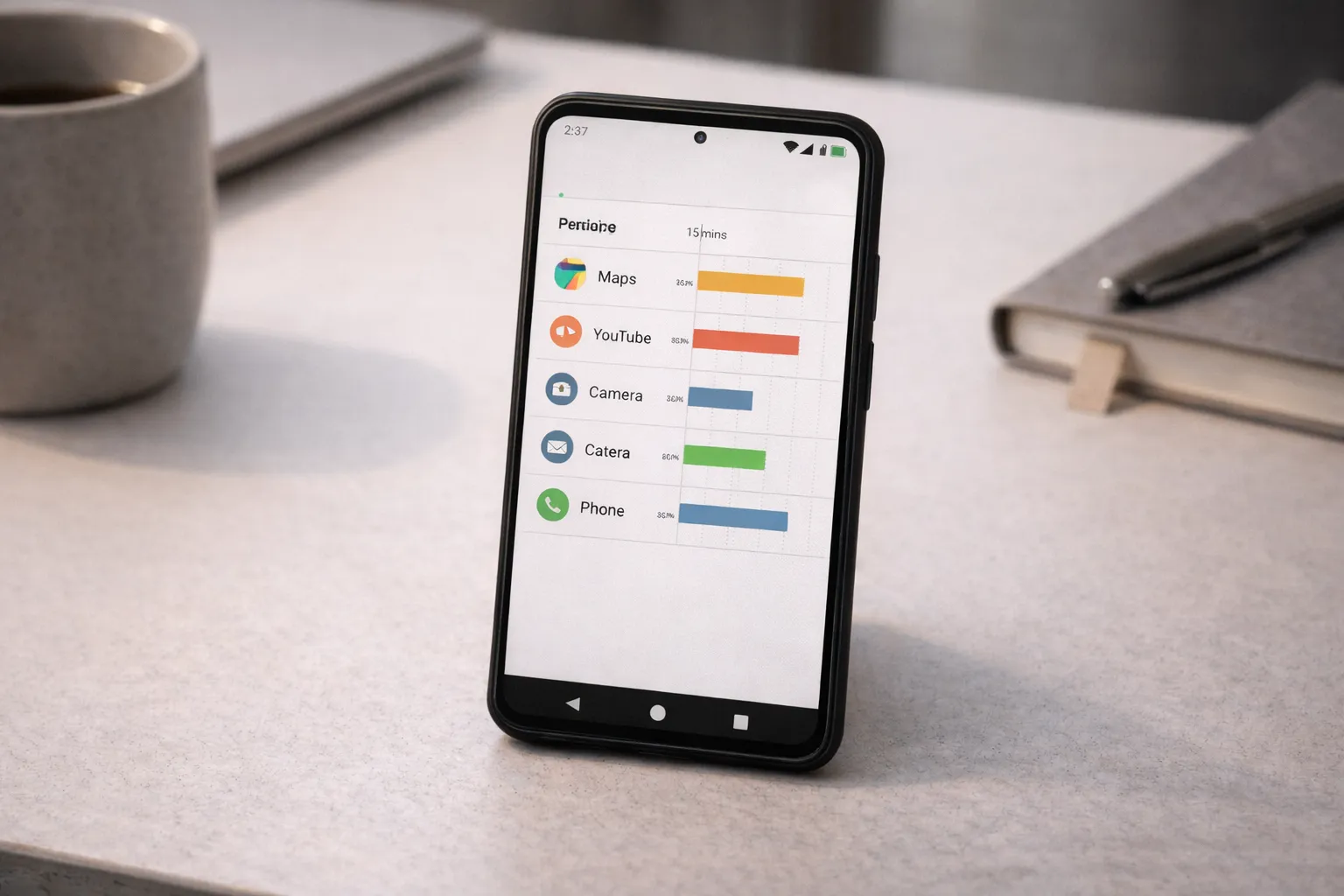 Android Privacy Dashboard timeline showing app permission usage history