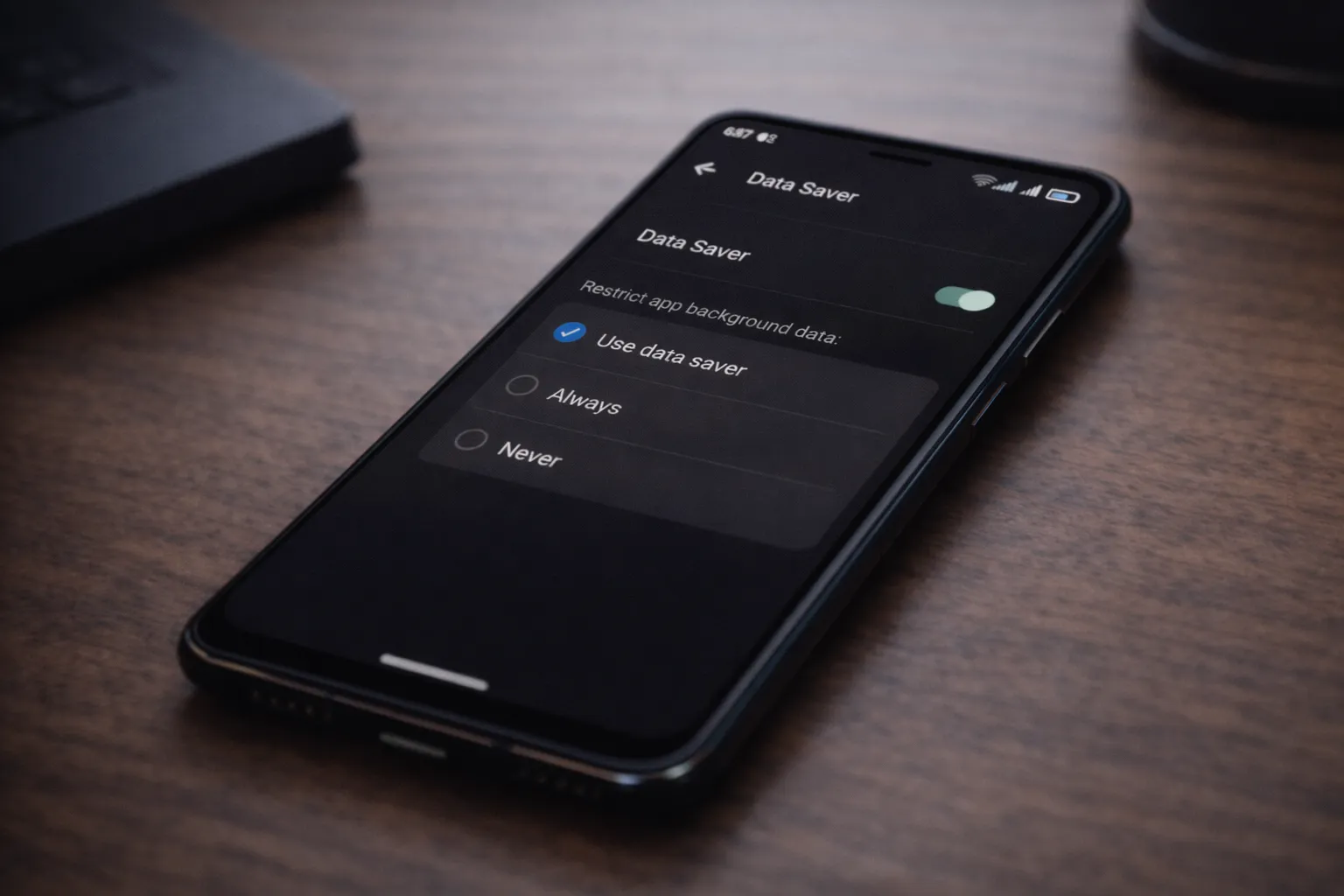 Android data saver and background data restriction settings