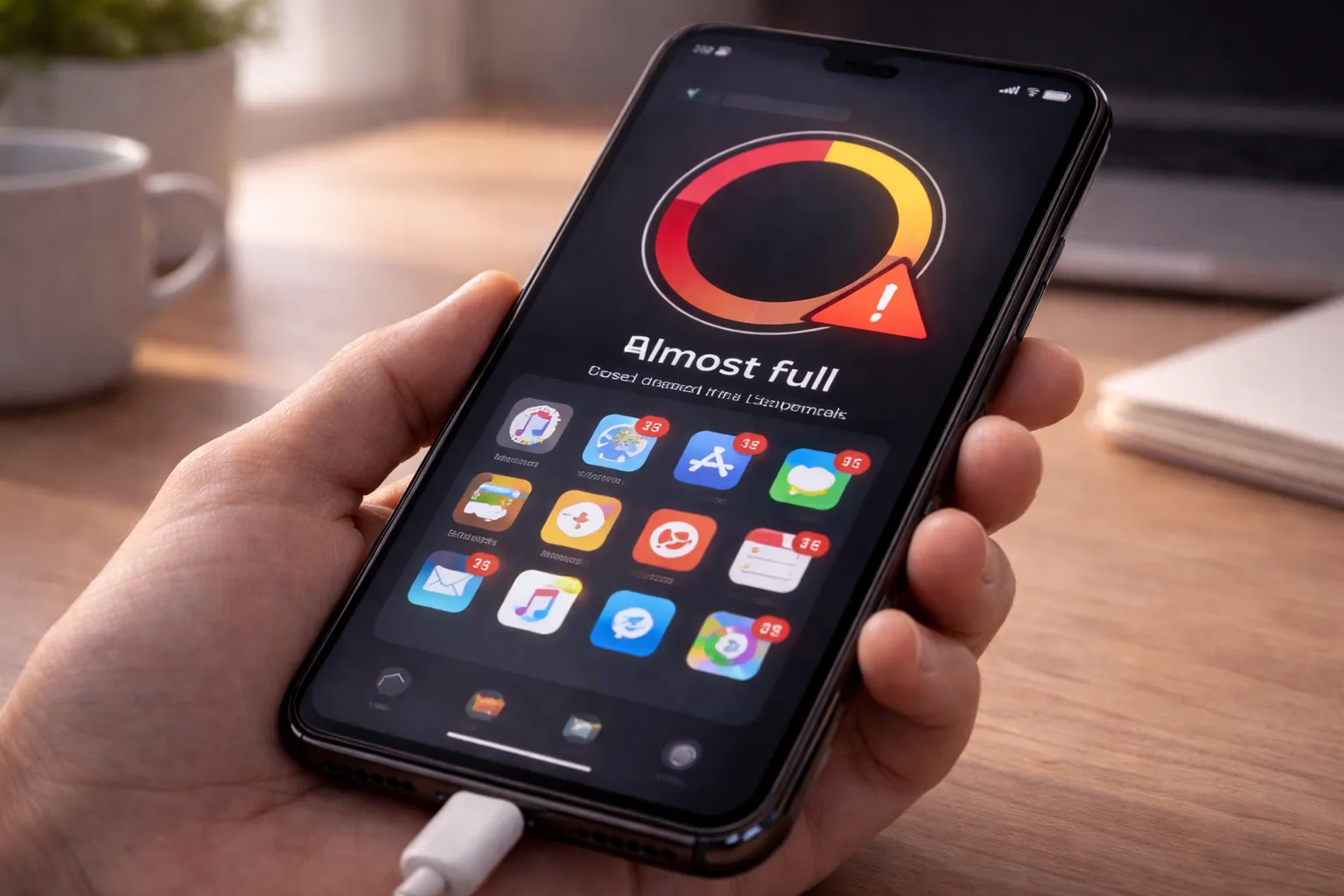 Android storage full issue caused by cache files and hidden apps