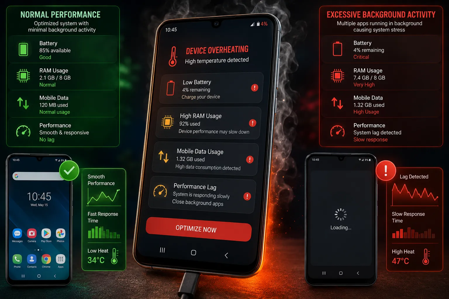 Problems caused by apps running in the background on Android