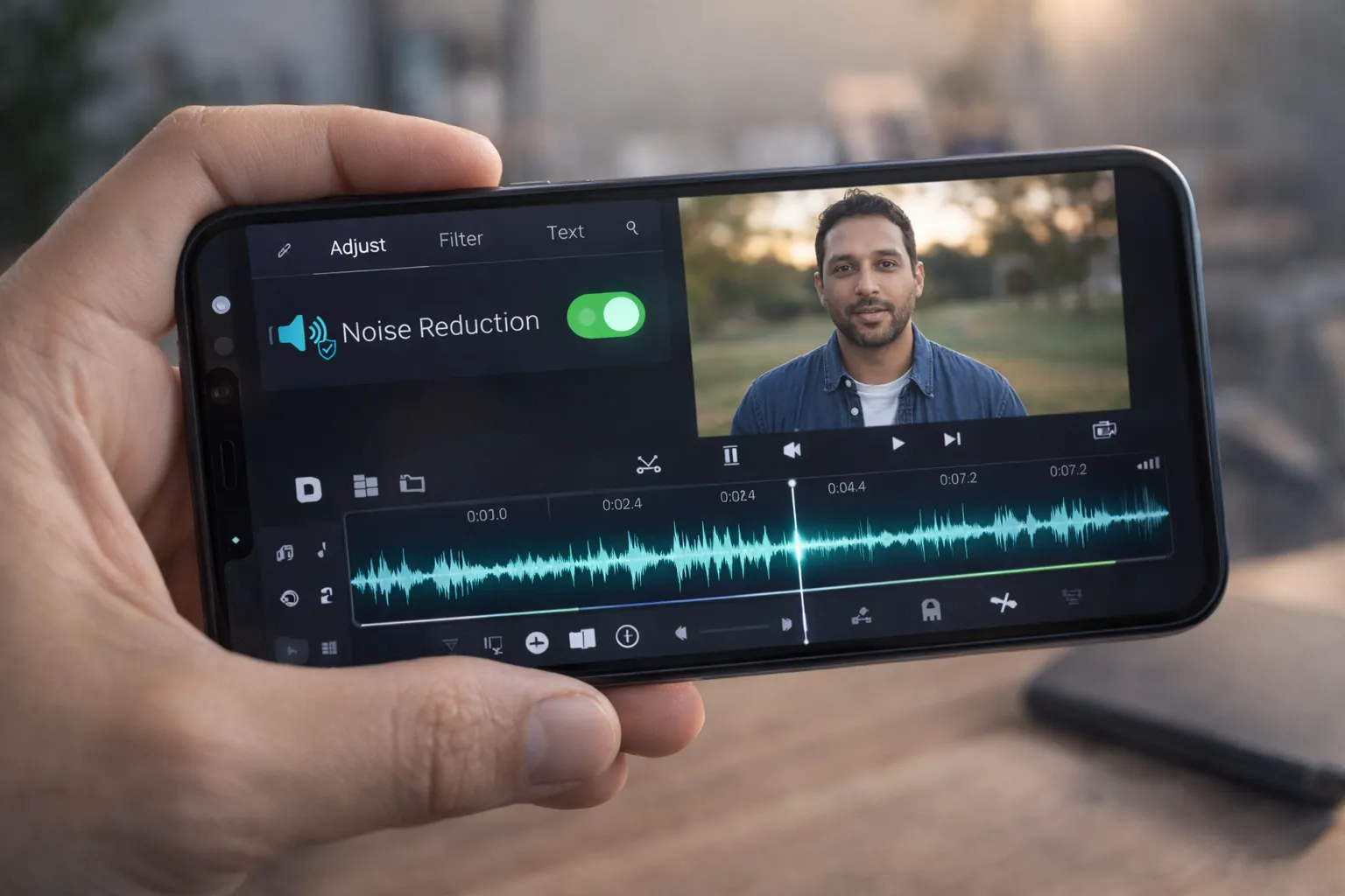 CapCut noise reduction feature for removing background noise from video