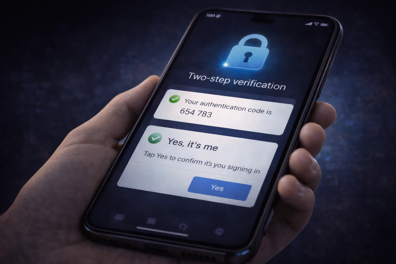 Enable two-step verification to secure Google account using authenticator app and trusted device