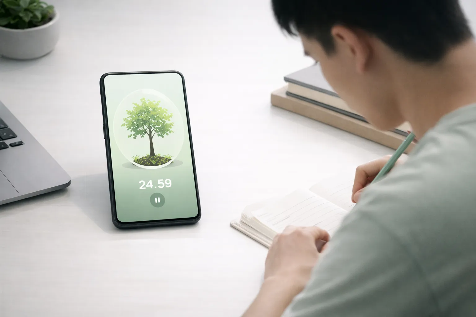 Focus and time blocking app concept to reduce phone distractions on Android
