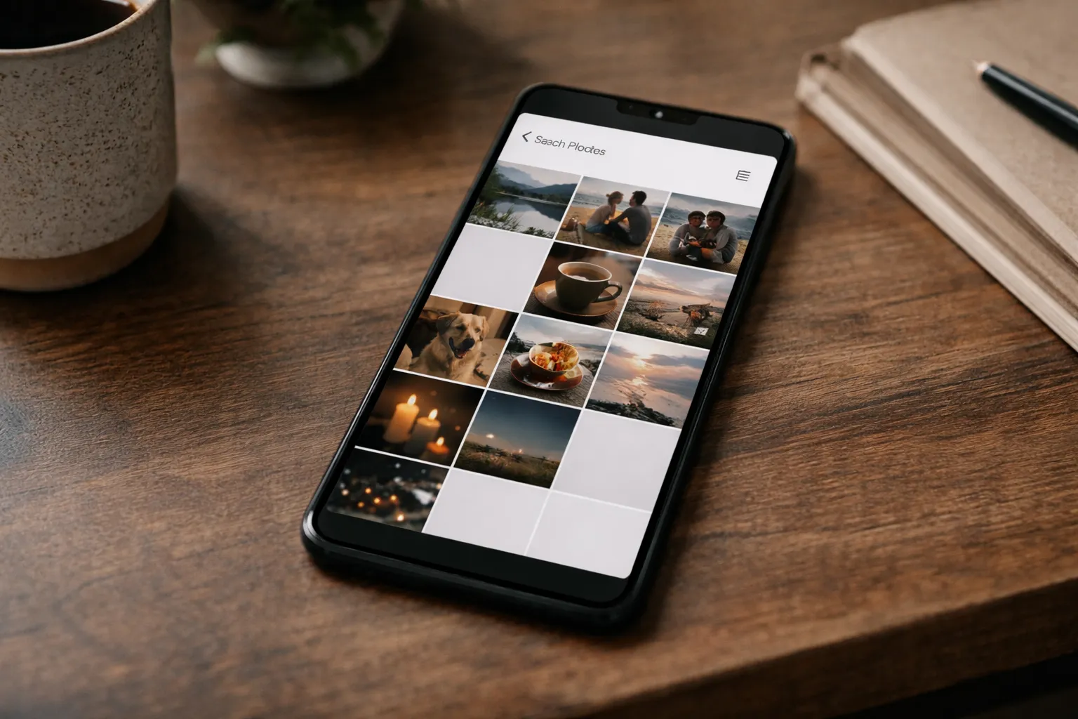 Google Photos Trash folder showing deleted photos on Android phone