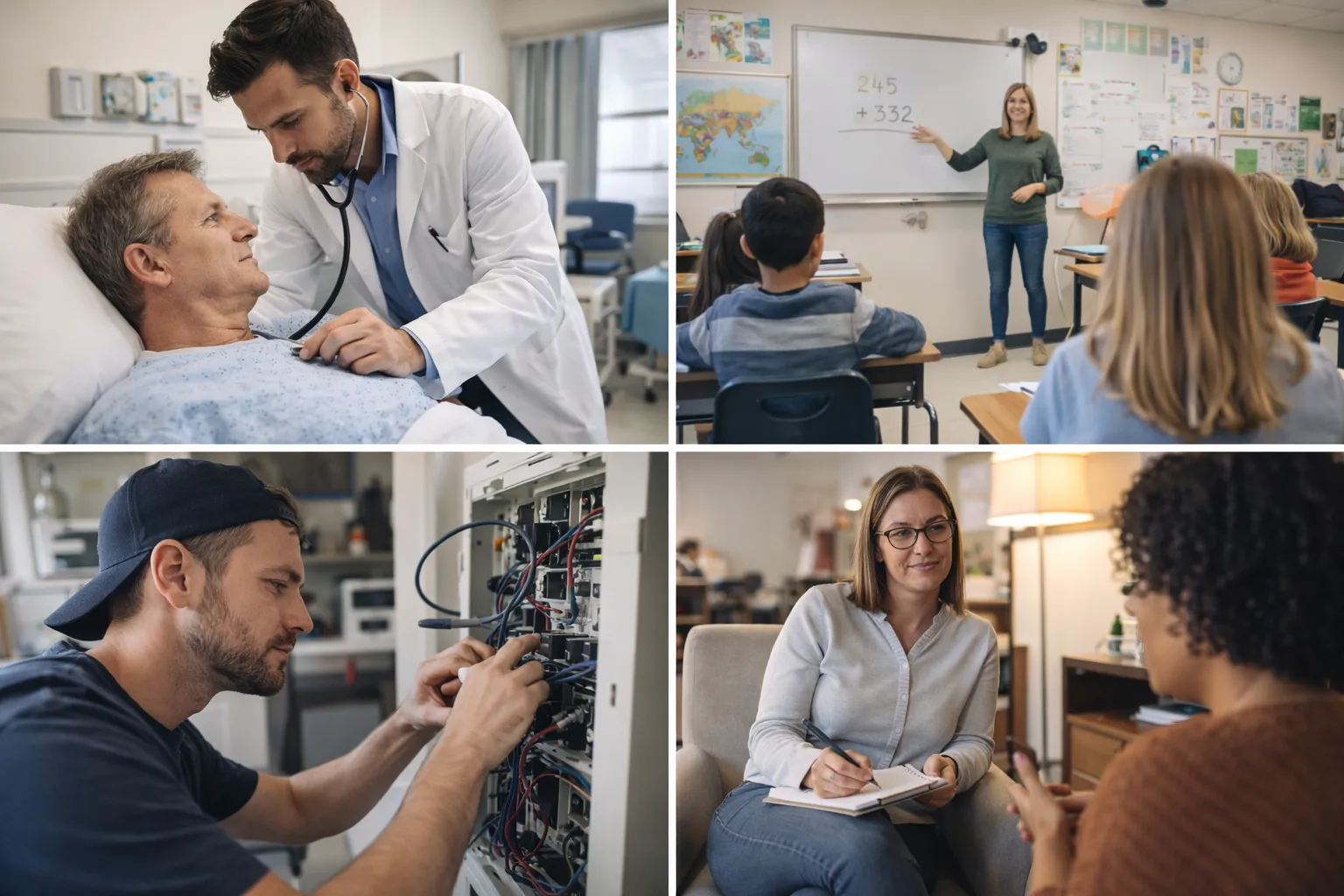 AI-proof careers including doctors teachers and skilled trades