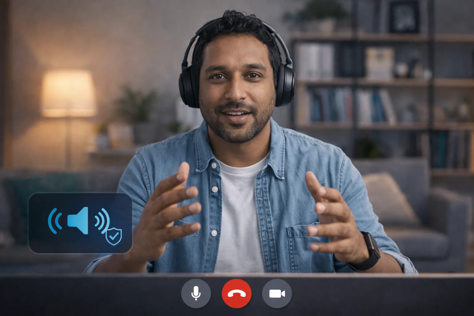 Krisp AI real-time noise cancellation during online meeting