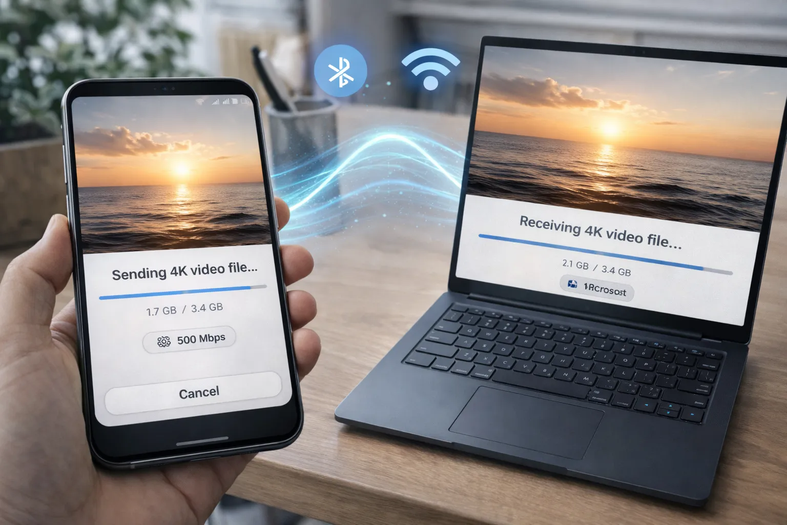 Quick Share speed test transferring files between Android and Windows