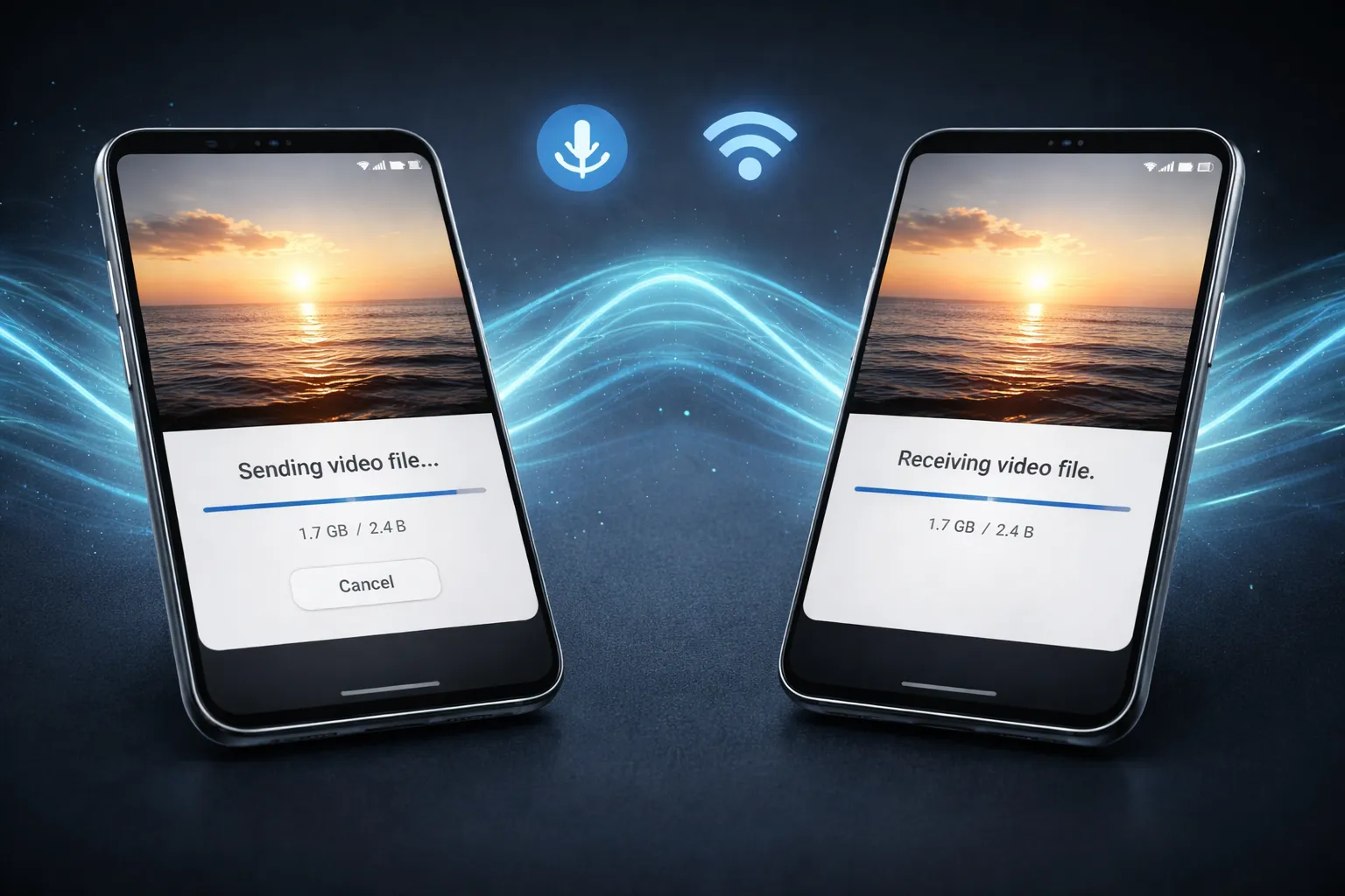 Quick Share using WiFi Direct and Bluetooth for fast Android file transfer