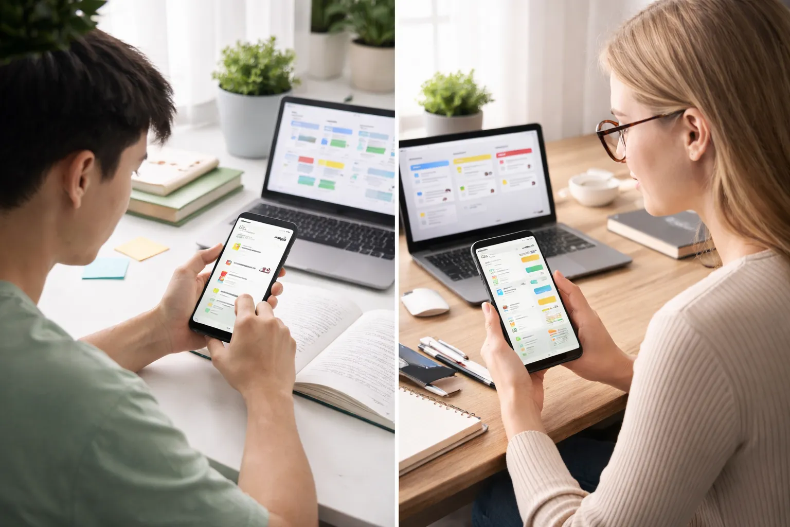 Real-world use of Android productivity apps by students and professionals