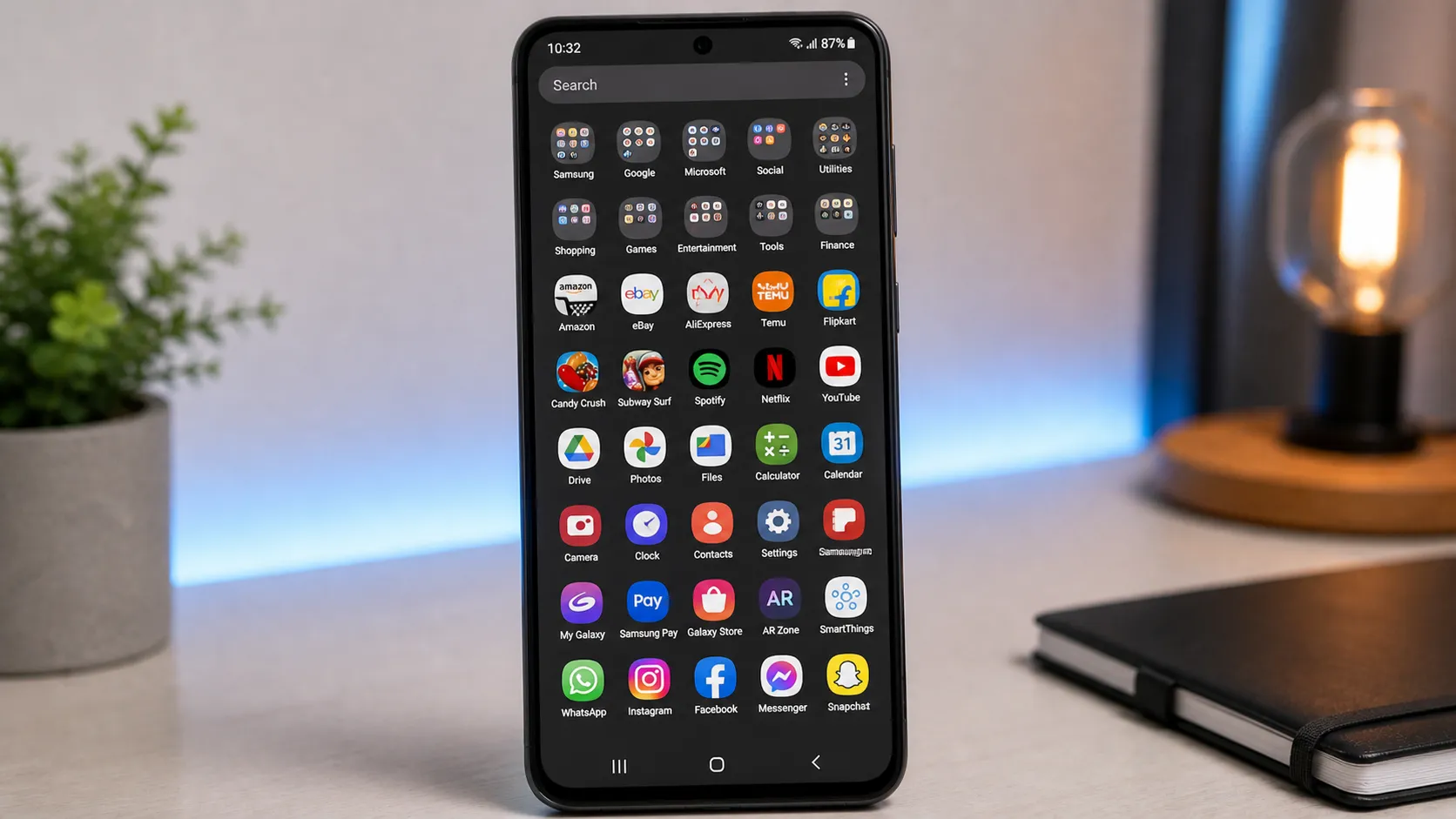 Android phone filled with many unused apps showing clutter buildup over time